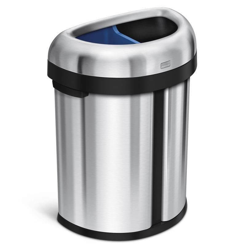 Simplehuman Afvalbak Bullet Open Top 33+33 ltr zilver - VB 021157
