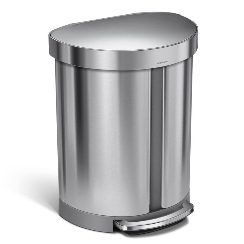 Afvalemmer Half Rond 22+33 liter zilver - VB 021164