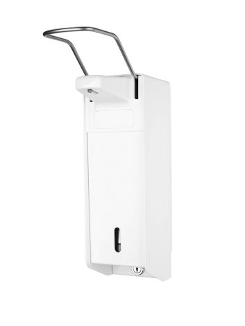Elleboogdispenser wit afsluitbaar voor 1L desinfectiehandzeep -  1003