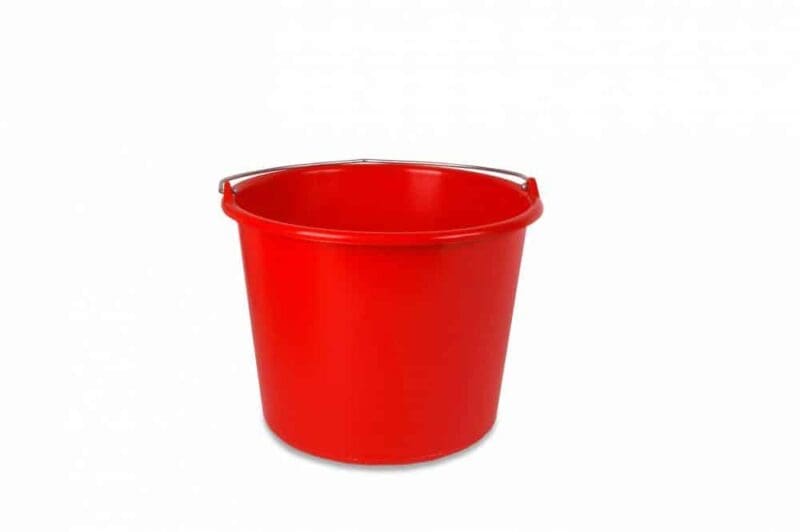Emmer met beugel en maatverdeling 12L rood - 10100502