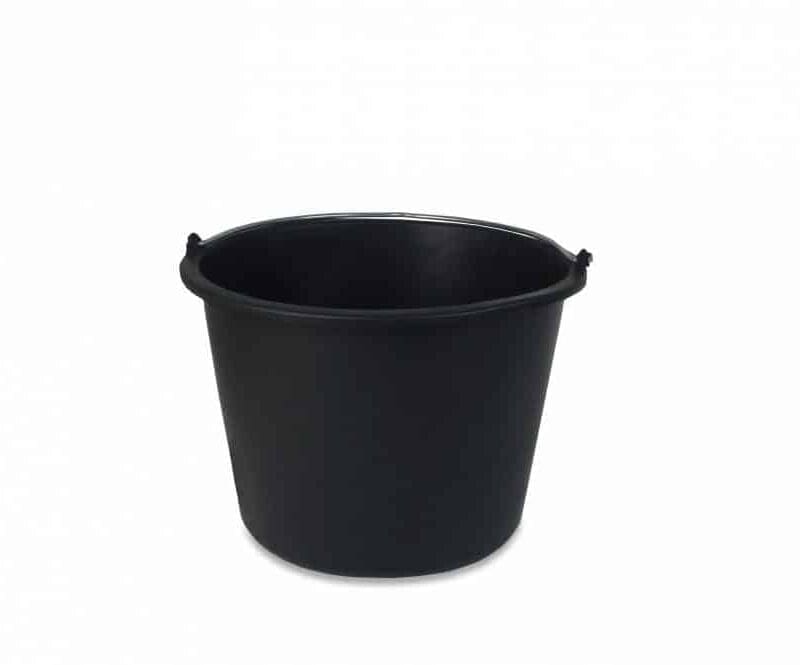 Emmer met beugel en maatverdeling 12L zwart (bouwemmer) - 10100506