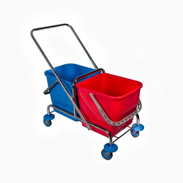 Dubbele rolemmercombi chroom 2x15L zonder pers en met duwbeugel - 10160455