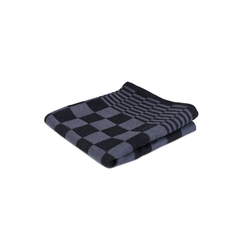Theedoek geblokt 100% katoen 70x70cm grijs/zwart 6 stuks - 11004406