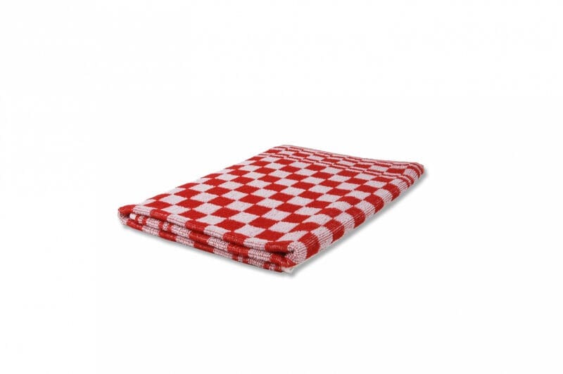 Keukendoek geblokt 100% katoen 60x60cm rood/wit 6 stuks - 11004512