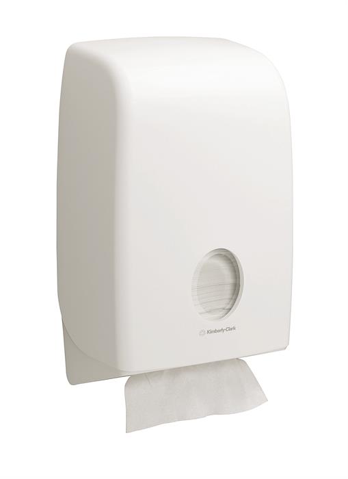 Aquarius® handdoek dispenser, I-vouw, wit, 399x265x140mm - 6945