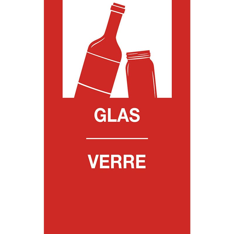 Magneetsticker Glas/Verre rood - VB 207855