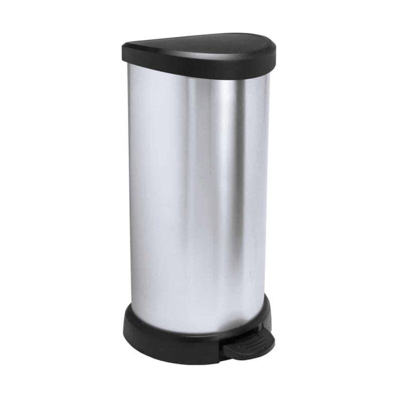 Pedaalemmer Decobin 40 liter zilver, zwart - VB 150002