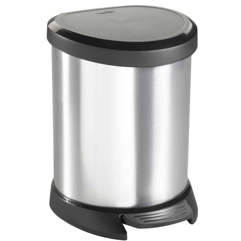 Pedaalemmer Decobin 5 liter zilver, zwart - VB 160018