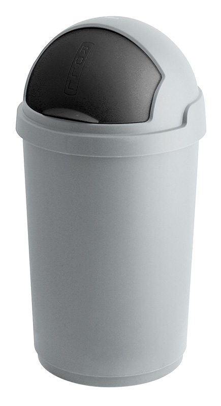 Roll Bulletbin 50 liter zilver, zwart - VB 393100