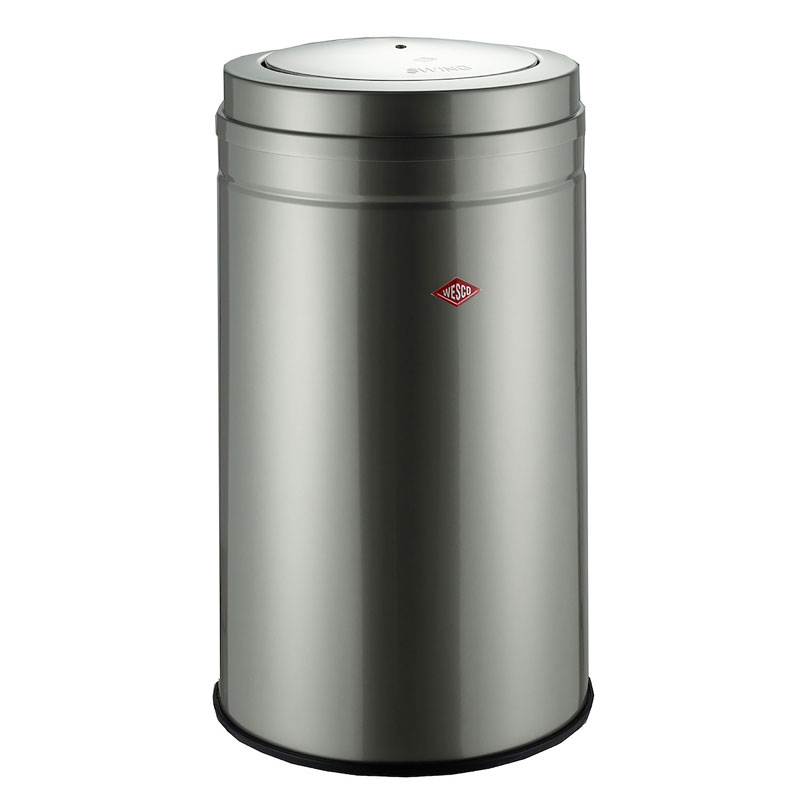 Wesco Afvalbak 120 Liter Neusilber met klepdeksel
