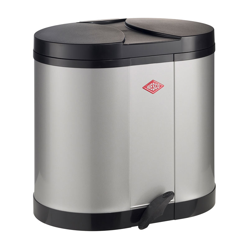 Eco-Double Bin 170 2x 15 liter zilver - VB 170611