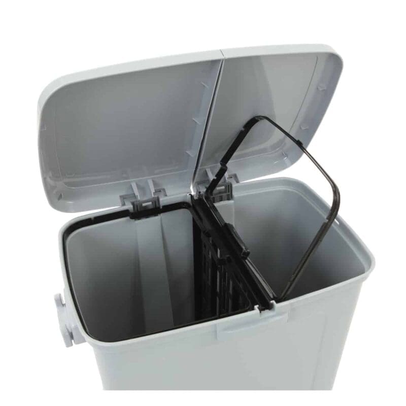 Pedaalemmer Divided Dustbin grijs - VB 004297