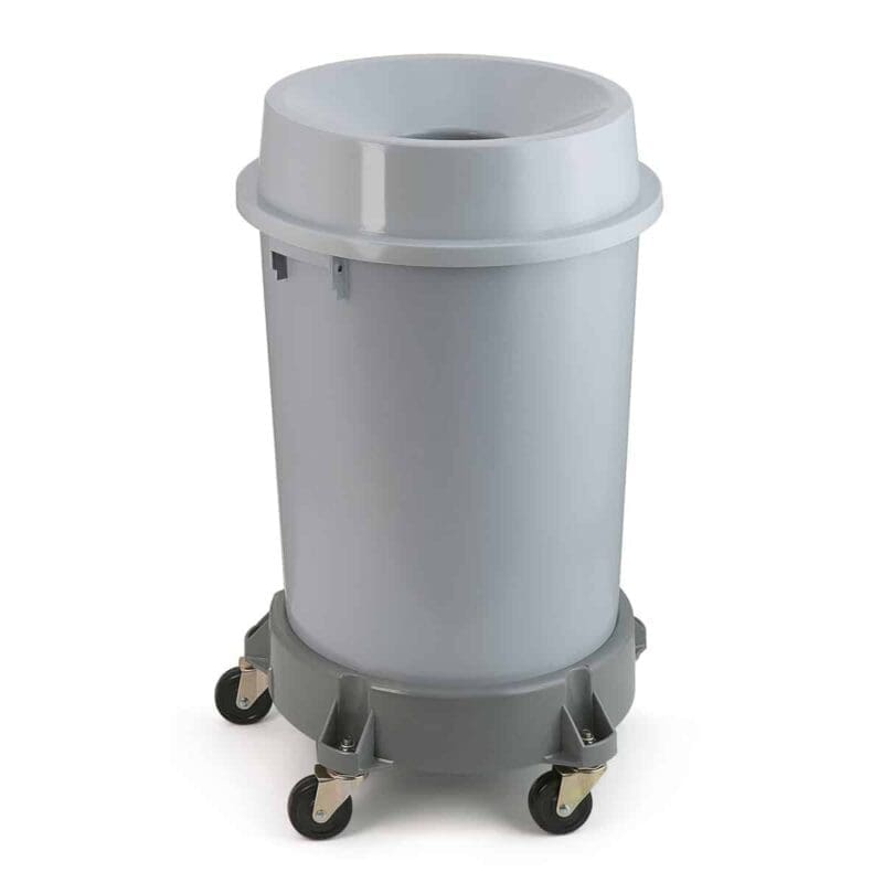 Kunststof afvalbak met open top 90 liter grijs - VB 200990