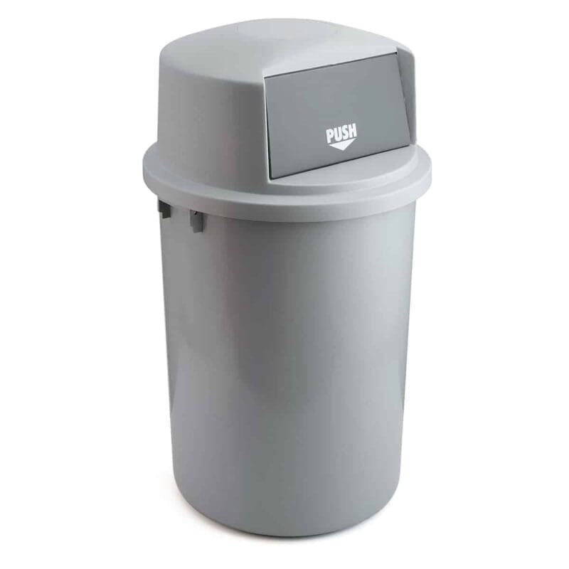 Kunststof afvalbak met klapdeksel 126 liter grijs - VB 200126