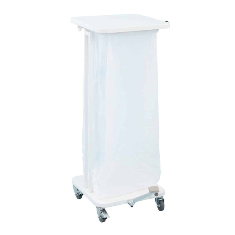 Afvalbak met deksel en voetpedaal 60 liter wit - VB 145193 - Afbeelding 2