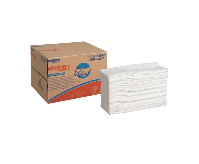 WypAll® doek X60 Hydroknit® 1-laags draagdoos wit 200st/ds - 6035