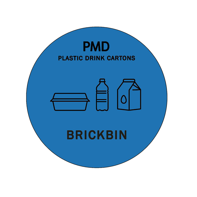Forex Afvalstroomsticker PMD BE blauw - VB 618646