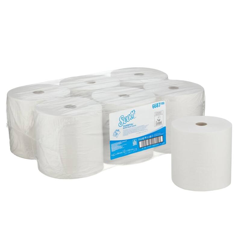 Scott® handdoekrol XL Airflex® 1-laags wit 354mtr/20cm 6rol/doos -  6687