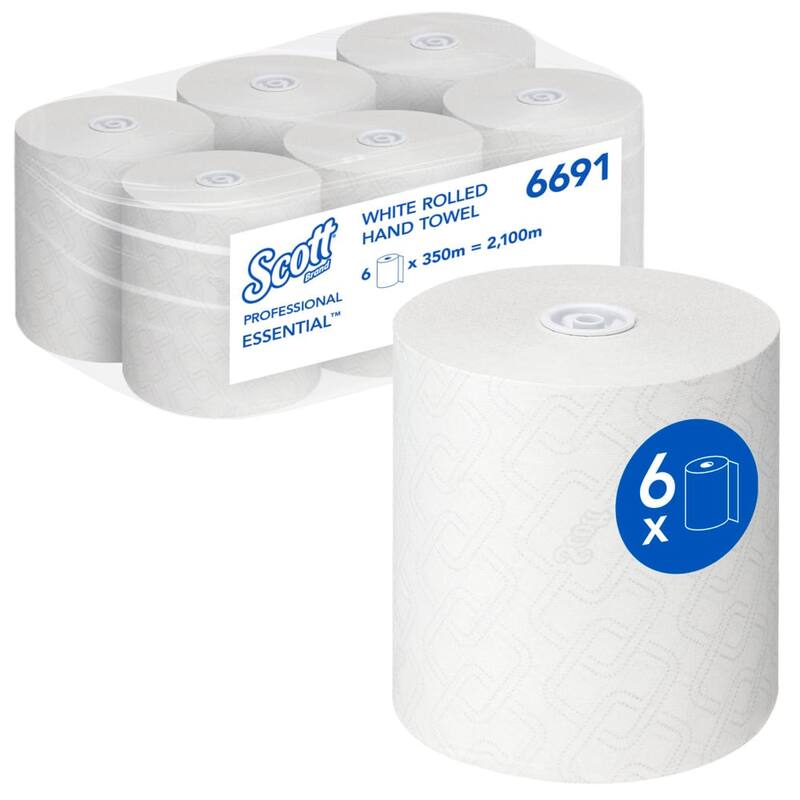 Scott® handdoekrol XL Airflex® 1-laags wit 354mtr/20cm - 6691