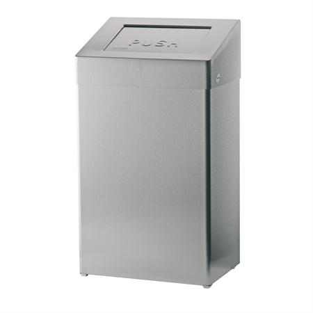 Santral afvalbak met zelfsluitende pushklep, ABU50E, RVS mat, 380x680x250mm - 3400245