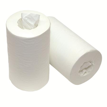 Poetsrol Mini rol coreless Cellulose 1-laags 20cmx120mtr wit - 6598507