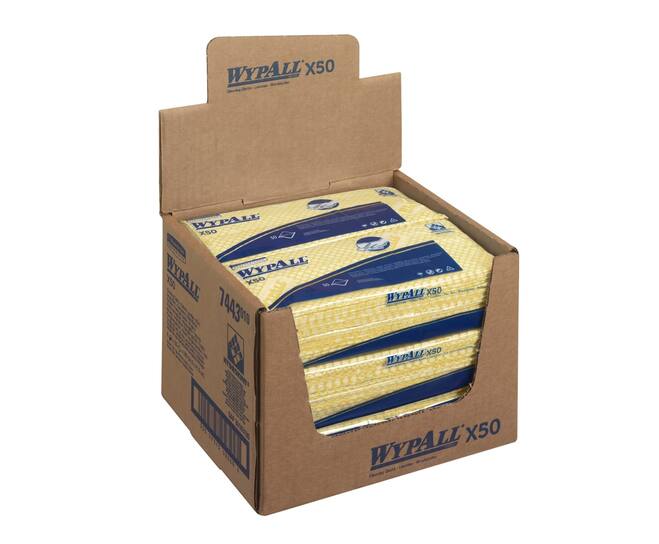 WypAll® sopdoek X50 Hydroknit® 1-laags geel 6x50st - 7443