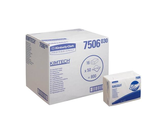 Kimtech® poetsdoek Hydroknit® Z-vouw 1-laags wit 48x38cm - 7506