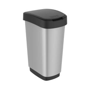 Afvalbak Twist 50 liter zilver, zwart - VB 146489 - Afbeelding 3