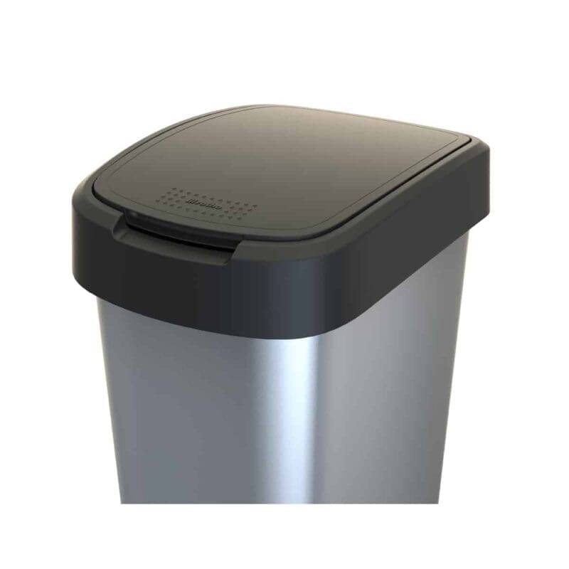 Afvalbak Twist 50 liter zilver, zwart - VB 146489 - Afbeelding 2