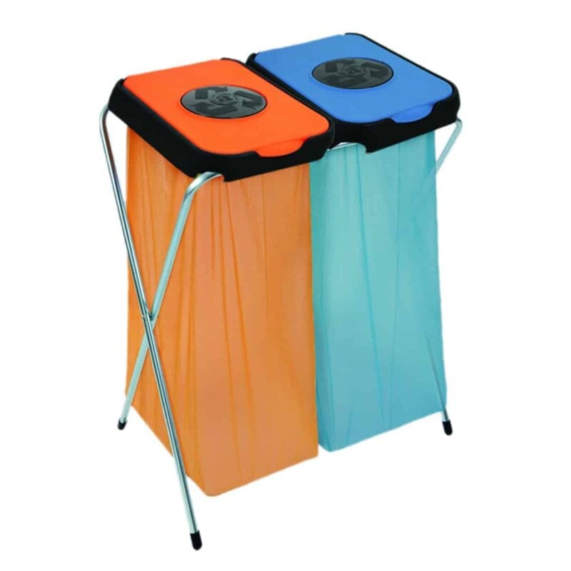 Afvalzakhouder EKOthinks 2 blauw, oranje - VB 211302
