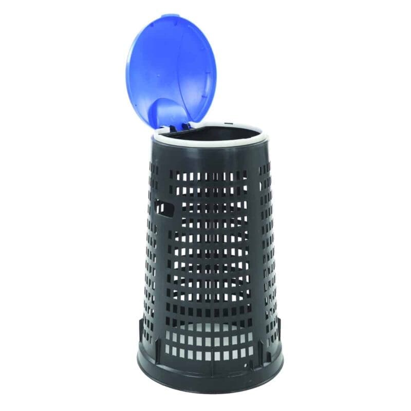 Geperforeerde kunststof afvalbak Ruff zwart, blauw - VB 219962 - Afbeelding 2