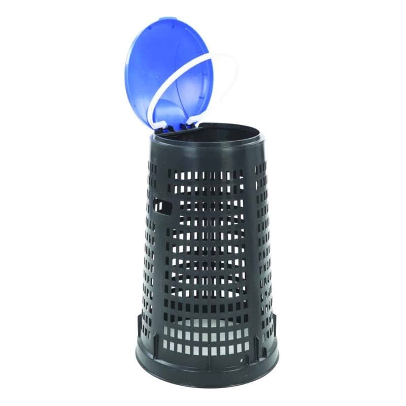 Geperforeerde kunststof afvalbak Ruff zwart, blauw - VB 219962 - Afbeelding 3