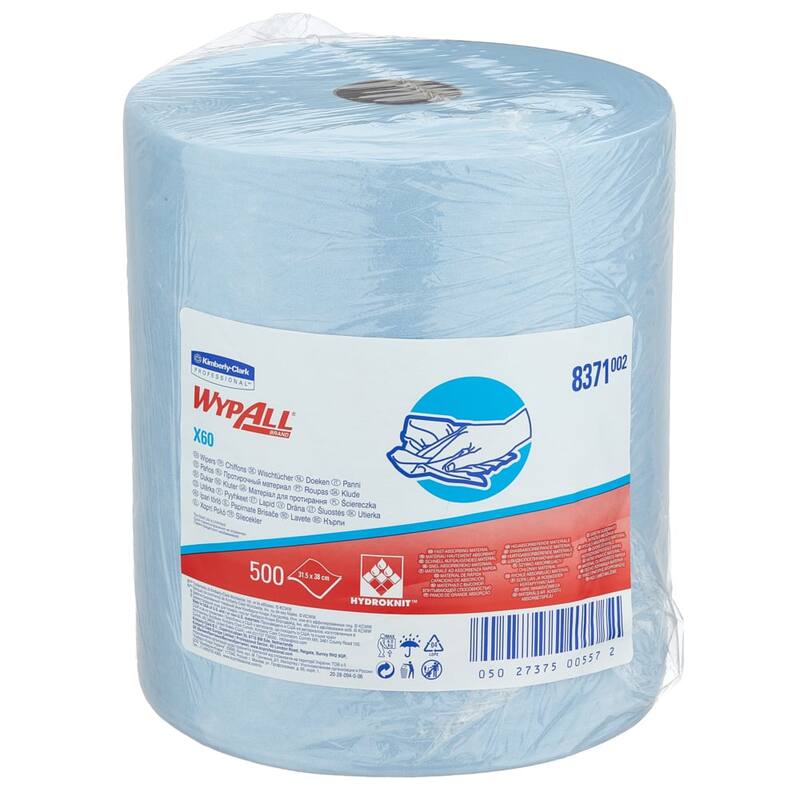 WypAll® doek X60 Hydroknit® 1-laags blauw 500doek/rol - 8371