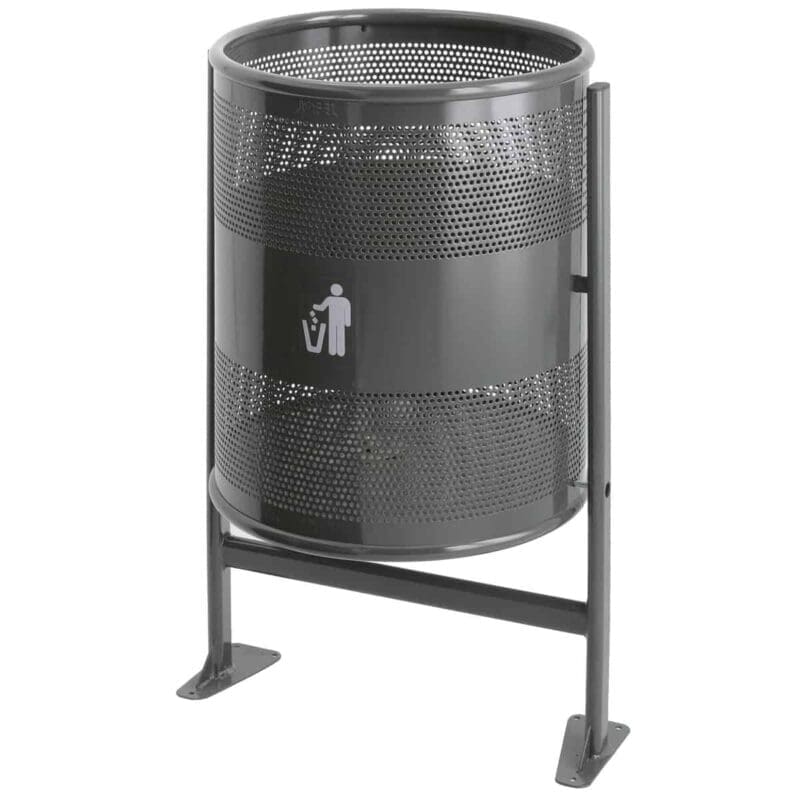Afvalbak 80 liter op statief grafiet - VB 713000