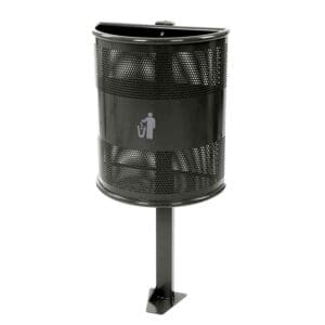 Afvalbak 35L op paal grafiet - VB 814000 - Afbeelding 3