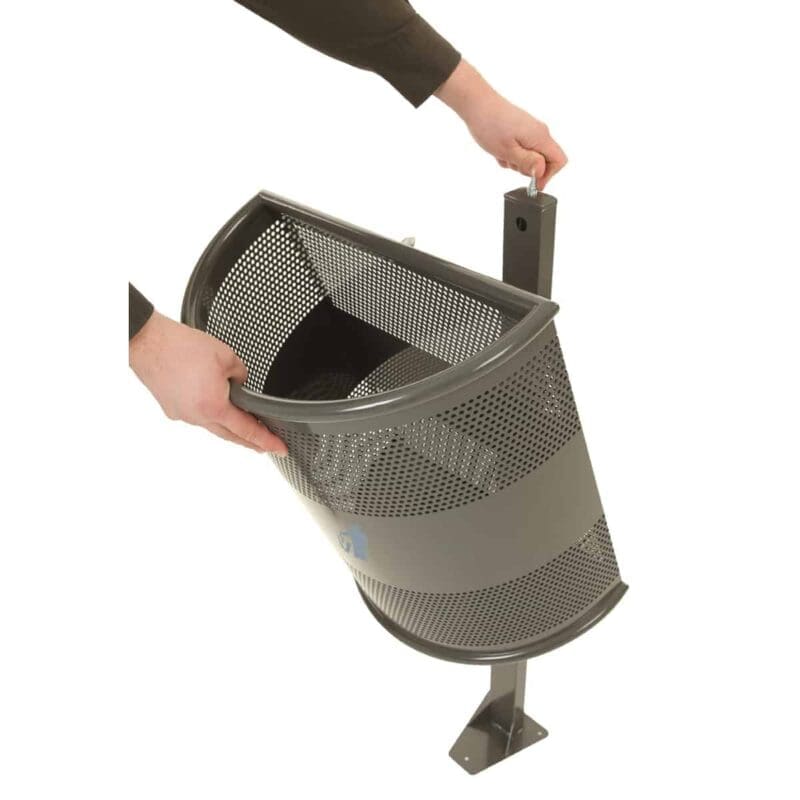 Afvalbak 35L op paal grafiet - VB 814000 - Afbeelding 2