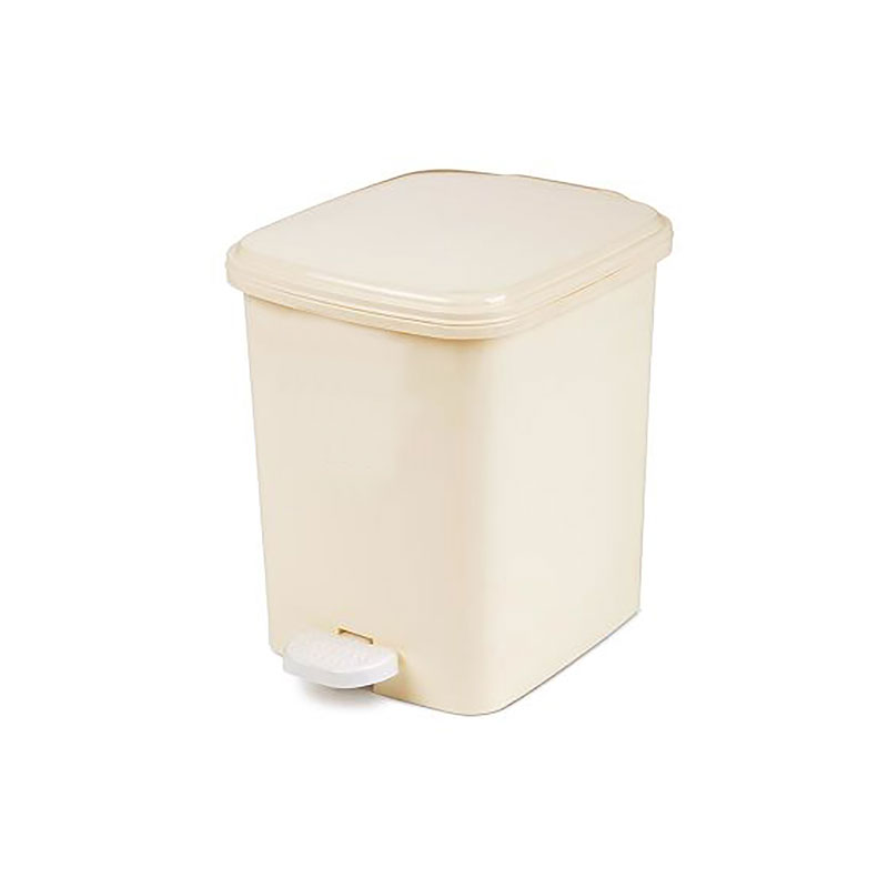 Rechthoekige pedaalemmer 5 liter wit - VB 006393
