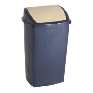 Afvalbak met Swing deksel 50 liter blauw, crème - VB 200917