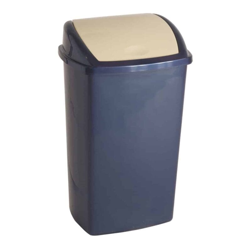 Afvalbak met Swing deksel 50 liter blauw, crème - VB 200917