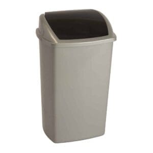Afvalbak met Swing deksel 50 liter grijs, zwart - VB 200918