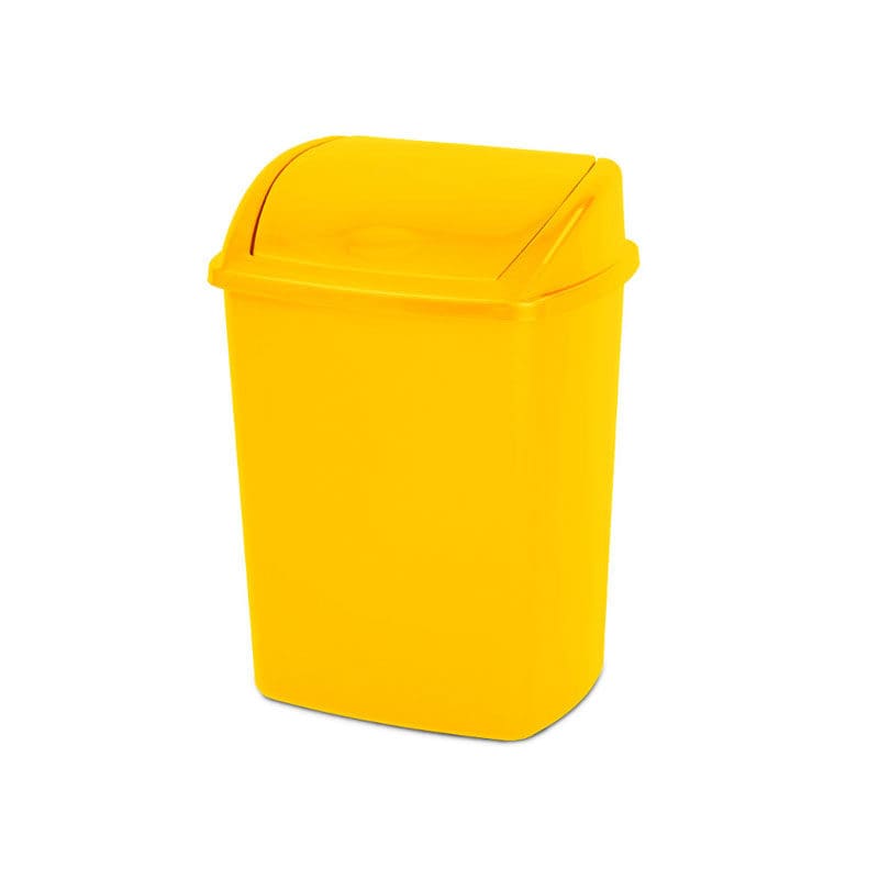 Afvalbak met Swing deksel 15 liter geel - VB 058415