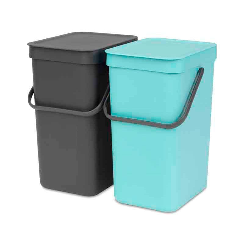 Brabantia Inbouwafvalemmer Sort & Go 2x12 ltr mint, grijs - VB 109980