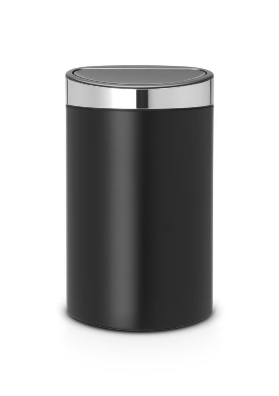 Touch Bin New 40 liter mat zwart, mat RVS - VB 114847