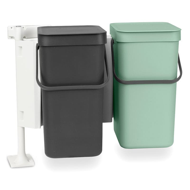 Brabantia Inbouwafvalemmer Sort & Go 2x12 ltr jade, donkergrijs  - VB 214448