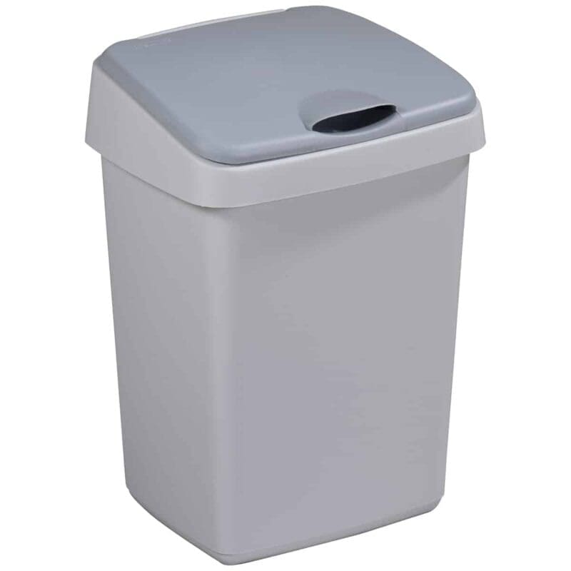 Afvalbak Delta klepdeksel 10 liter grijs - VB 130081 - Afbeelding 4