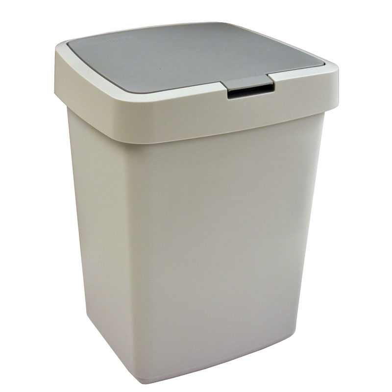 Afvalbak Delta klepdeksel 10 liter grijs - VB 130081
