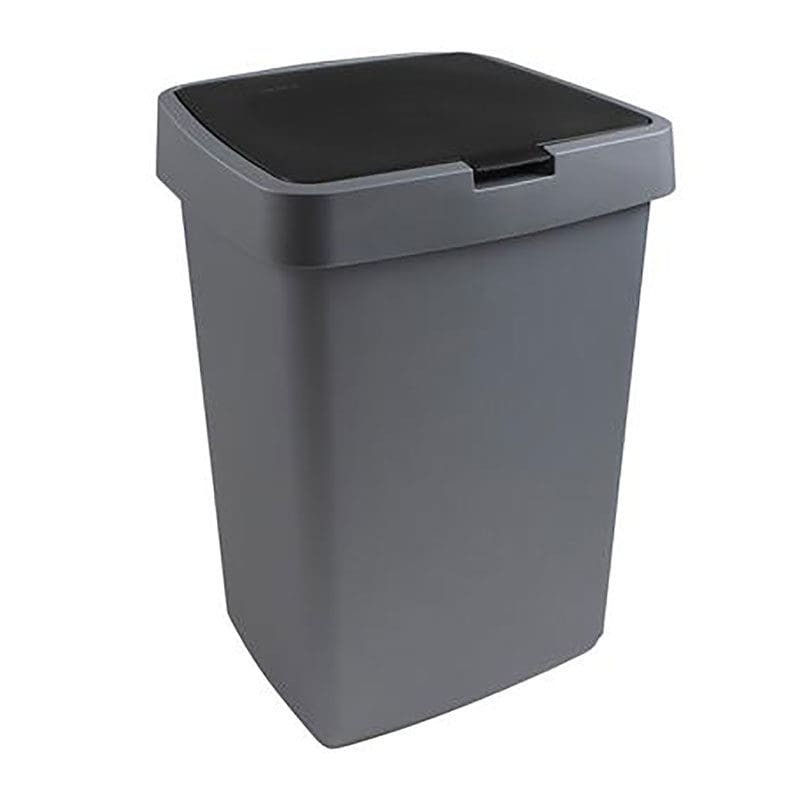 Afvalbak Delta klepdeksel 25 liter grijs, zwart - VB 131200