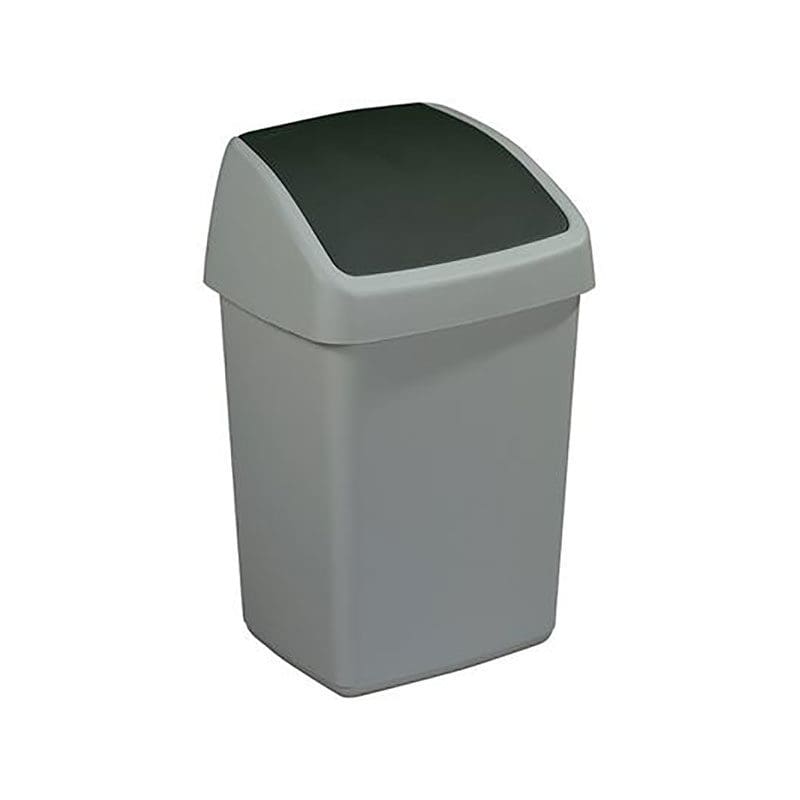 Afvalbak Delta swingdeksel 10 liter grijs, zwart - VB 133105