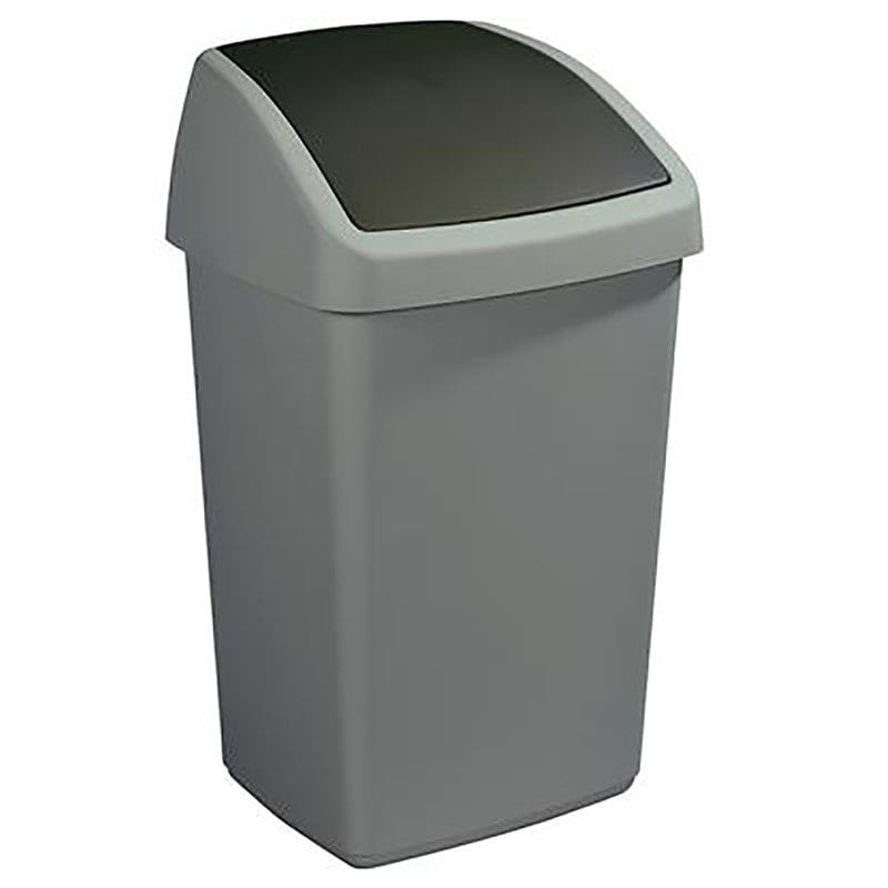 Afvalbak Delta swingdeksel 50 liter grijs, zwart - VB 135130