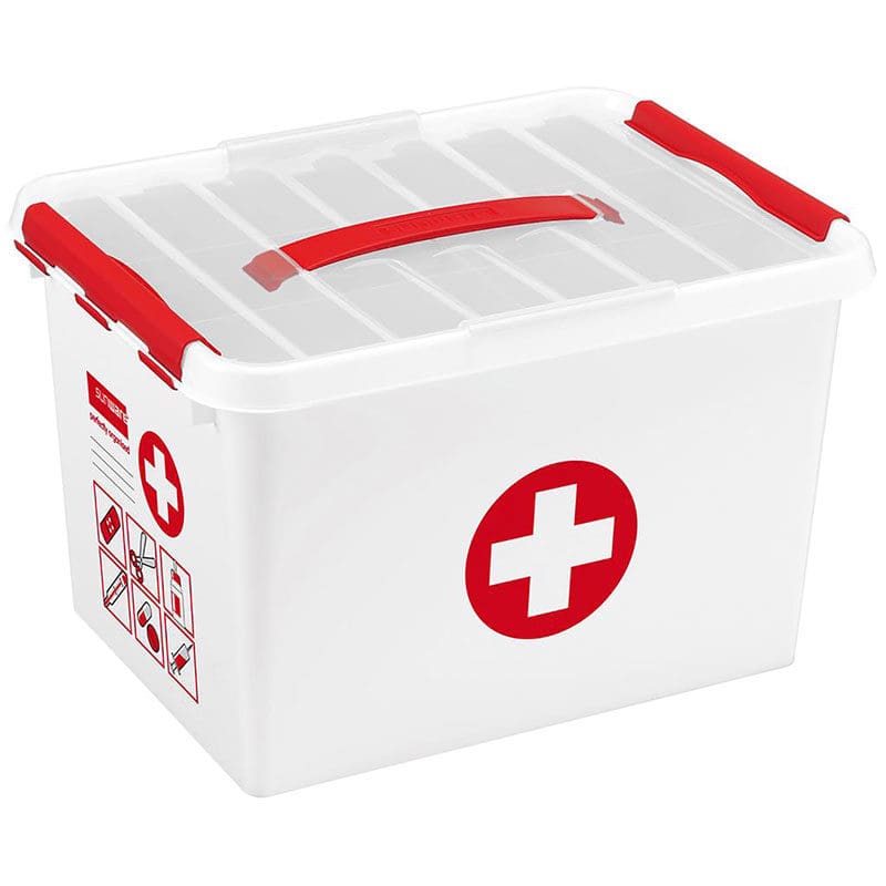 Sunware Q-Line EHBO Opbergbox 22 liter wit, rood - VB 798250